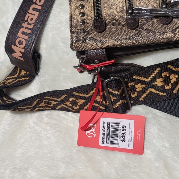 Montana West Brown Crossbody Bag with Snakeskin Print - Picture 7 of 11
